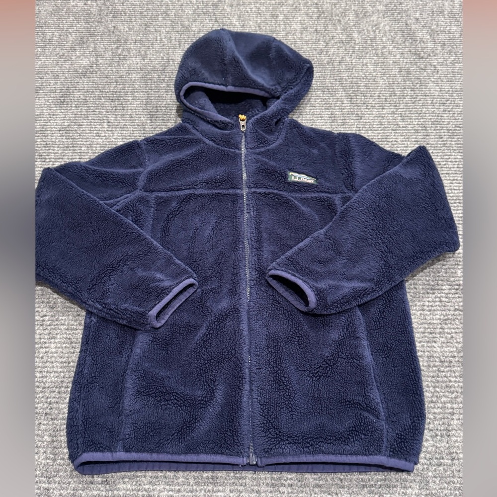 L.L. Bean Kids Navy Blue Mountain‎ Classic Hooded Jacket Sz Med 10-12